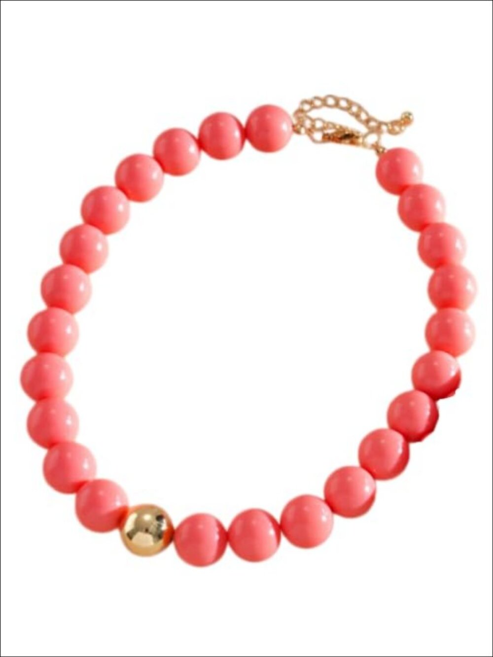 Chunky Acrylic Round Beaded Choker Necklace Gold Plated Spacer Minimalist